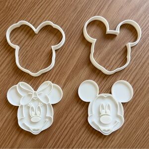 Disney Mickey & Minnie Mouse Cookie Cutters & Stamps Kitchen Bakeware 3D Printed